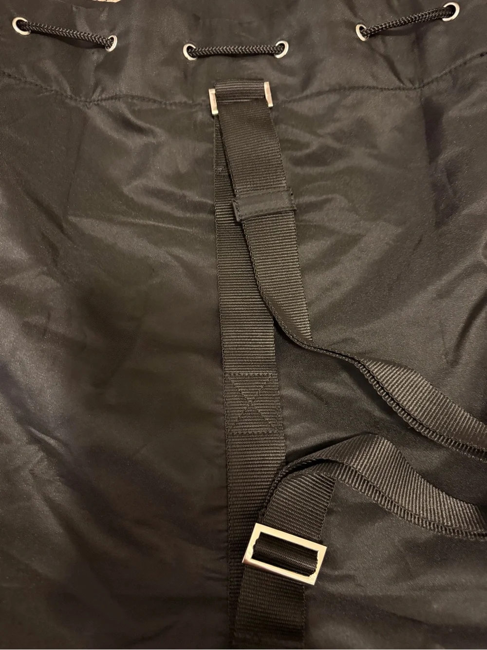 Prada Luna Rossa Black Drawstring Duffle Bag Gym Bag